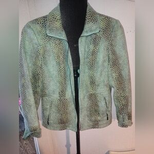 Mint snake print moto jacket XS/S
